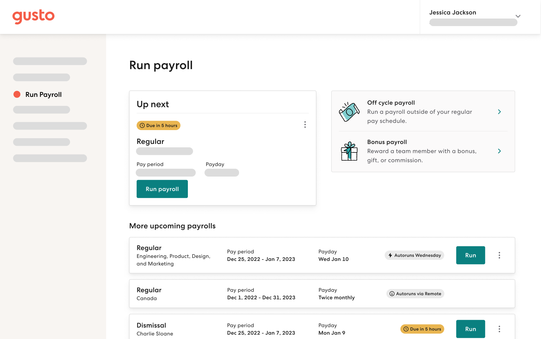 Gusto Remote - Run payroll